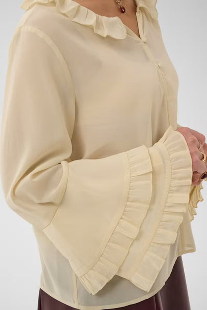 CRFlouncy Blouse Oatmeal