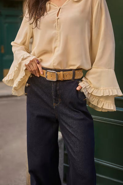 CRFlouncy Blouse Oatmeal