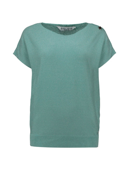 Aquamarin Top with Buttons on the Shoulder
