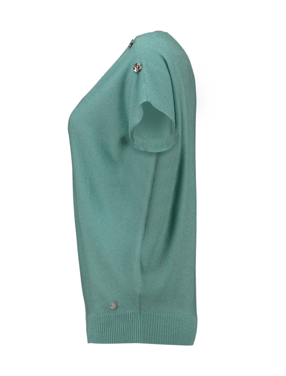 Aquamarin Top with Buttons on the Shoulder