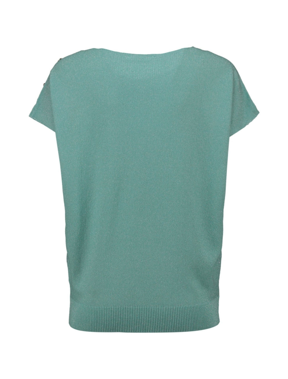 Aquamarin Top with Buttons on the Shoulder