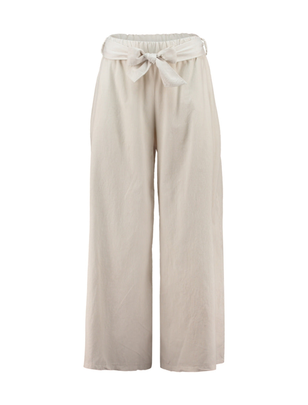 Cream Trousers with a Bow Belt