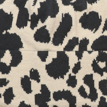 Carly Oatmeal and Black Animal Print Beanie