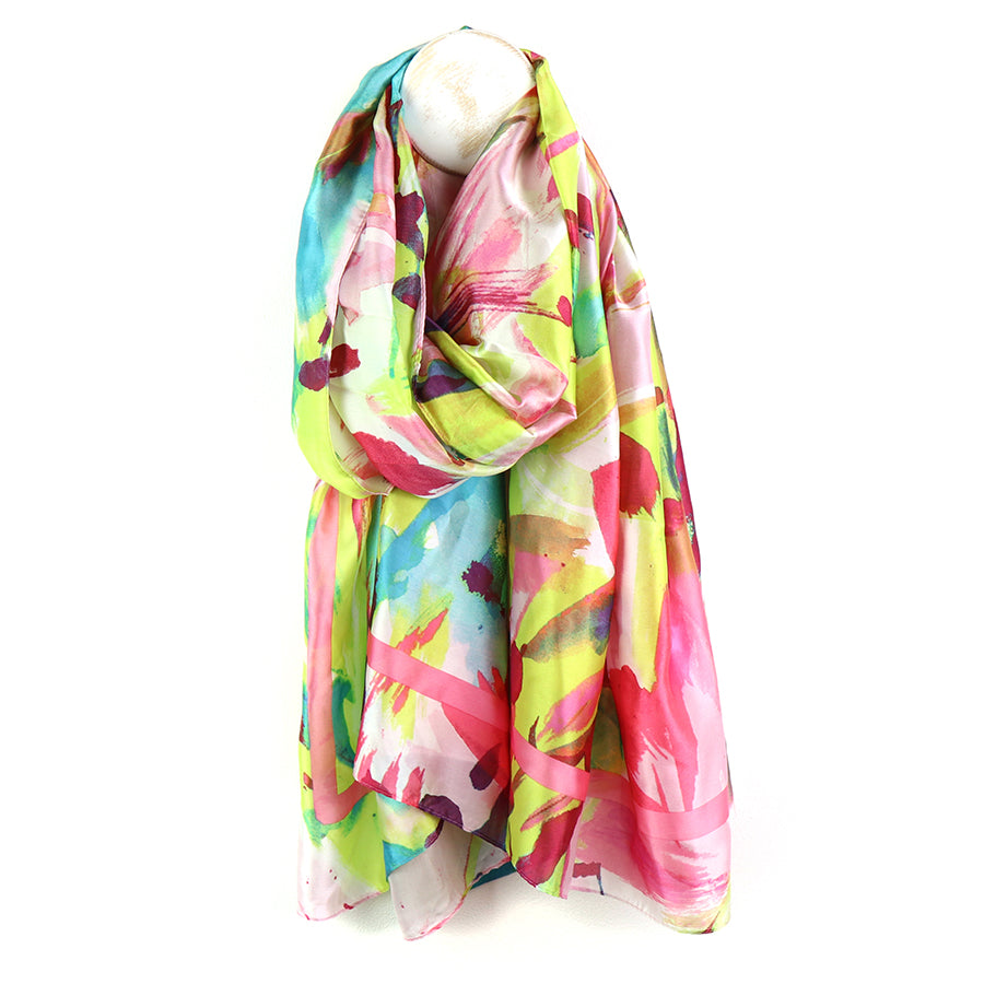 Neon Brights Brush Stroke Print Scarf