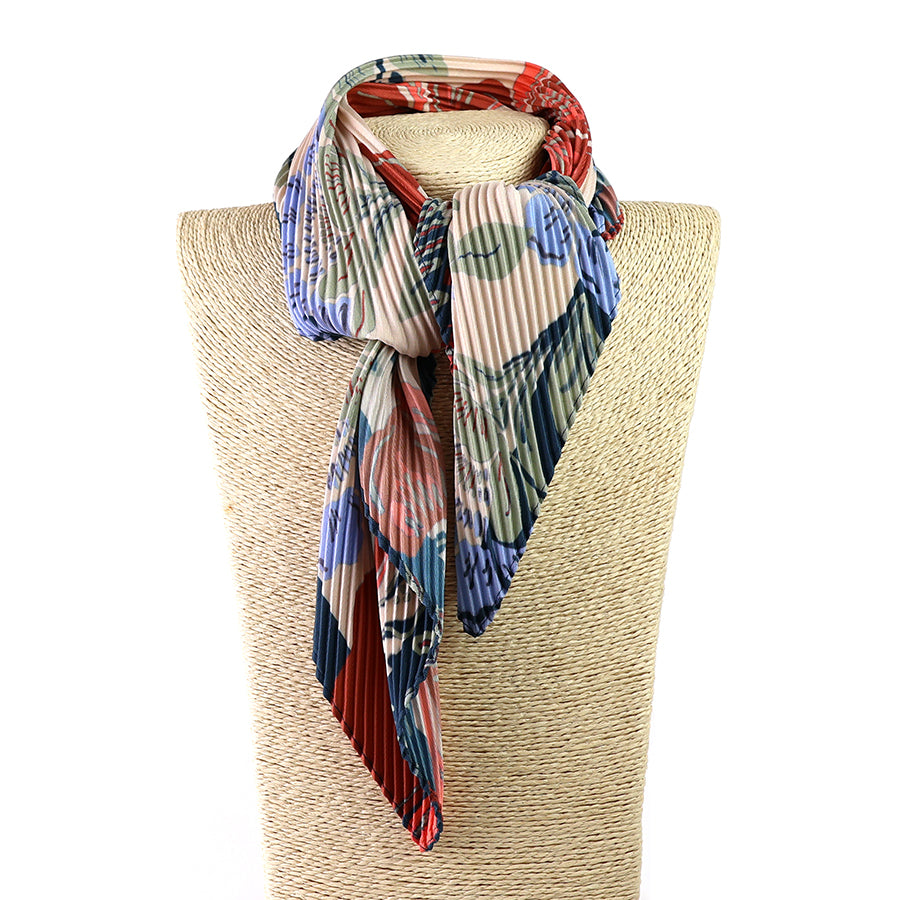 Multi Mix Floral Recycled Poly Pleated Neckerchief