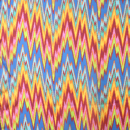 Red/Blue Mix Jazzy Print Recycled Poly Silk Feel Scarf