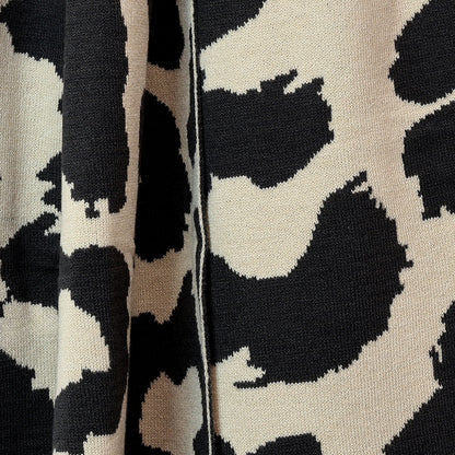 Carly Oatmeal and Black Abstract Animal Print Scarf