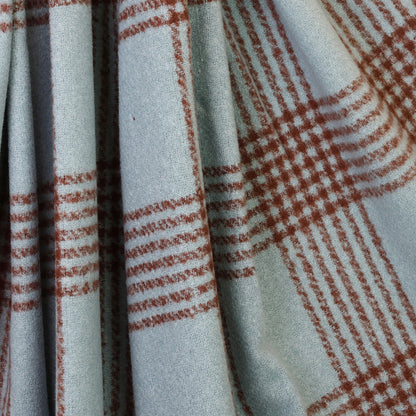 Emily Duck Egg Blue and Brown Check Stripes Scarf