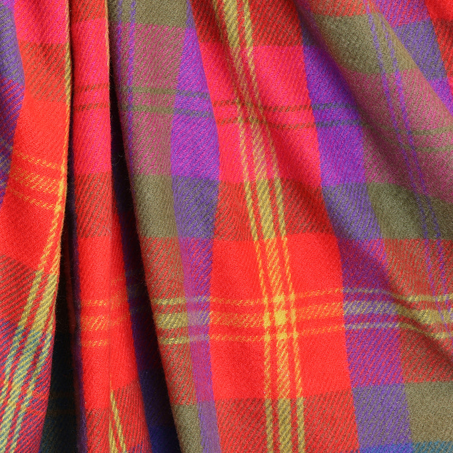 Esme Red and Purple Classic Tartan Check Scarf