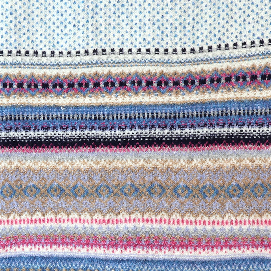 Evie Blue Mix Multi Knit Stripes Scarf