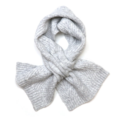 Charlotte Light Grey Herringbone Pull Through Scarf