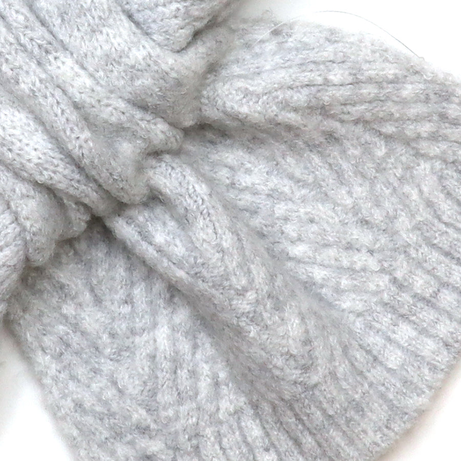 Charlotte Light Grey Herringbone Pull Through Scarf