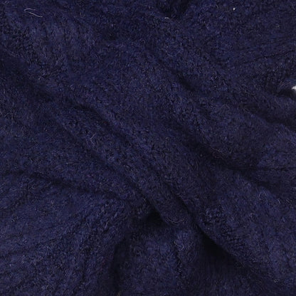 Charlotte Navy Blue Herringbone Pull Through Scarf