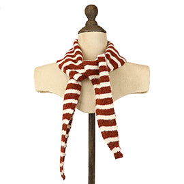 Trudi Rust/Cream Striped Knitted Triangle Scarf