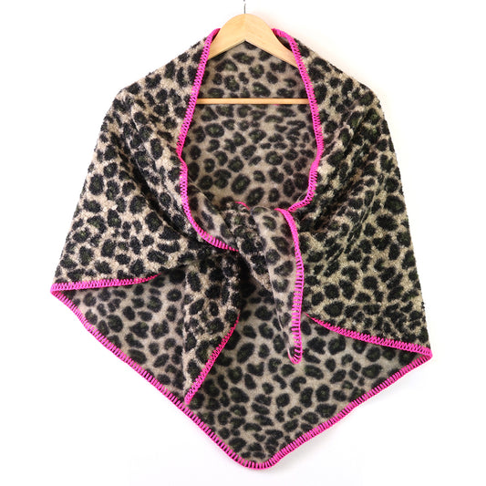 Audrey Triangle Leopard Print Scarf