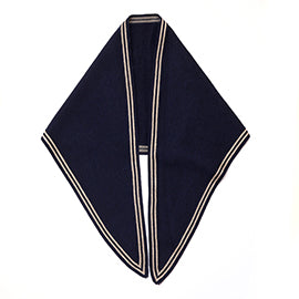 Navy Fine Knit Triangle Scarf