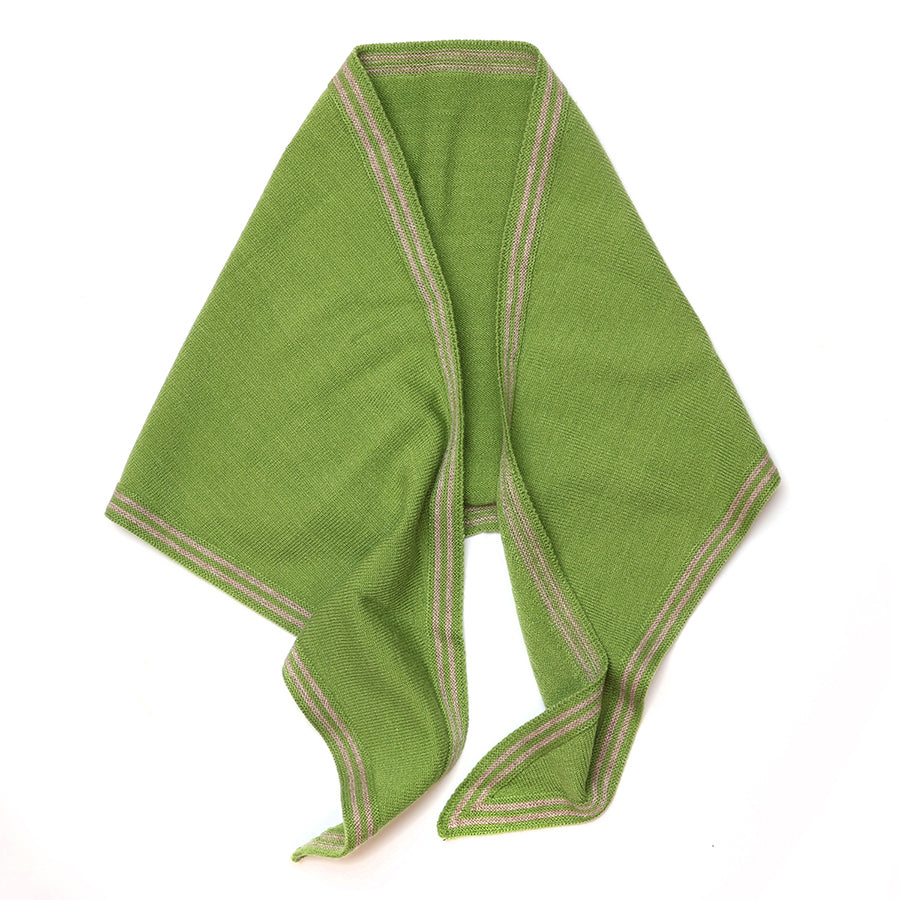 Green Fine Knit Triangle Scarf