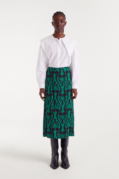 Cotton Maxi White Lapel Shirt