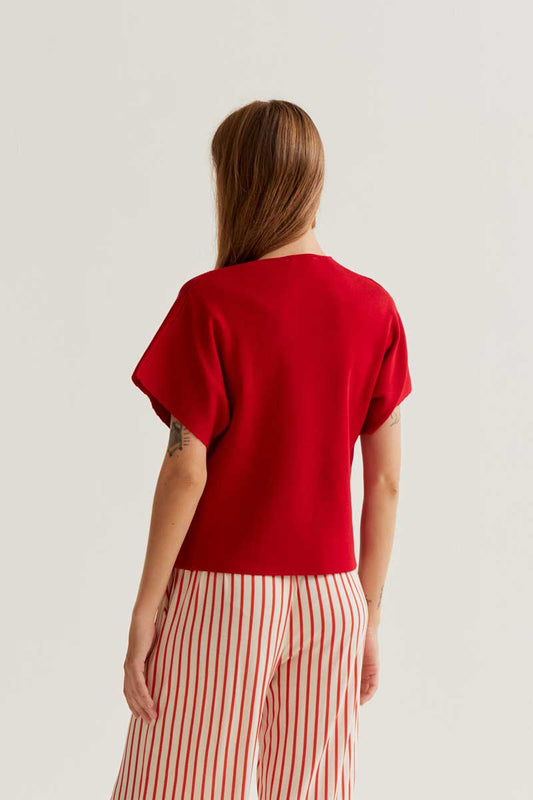 CF Red Cardigan Style Top