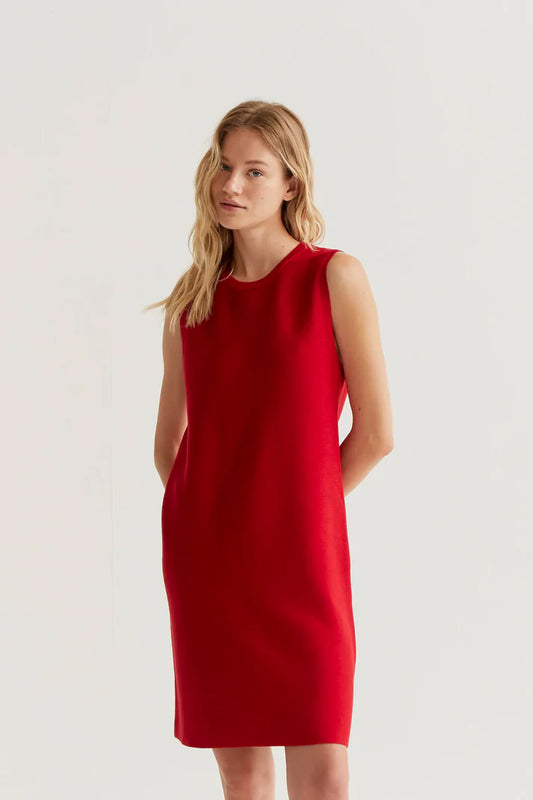 CF Short Red Fine Knit Dress