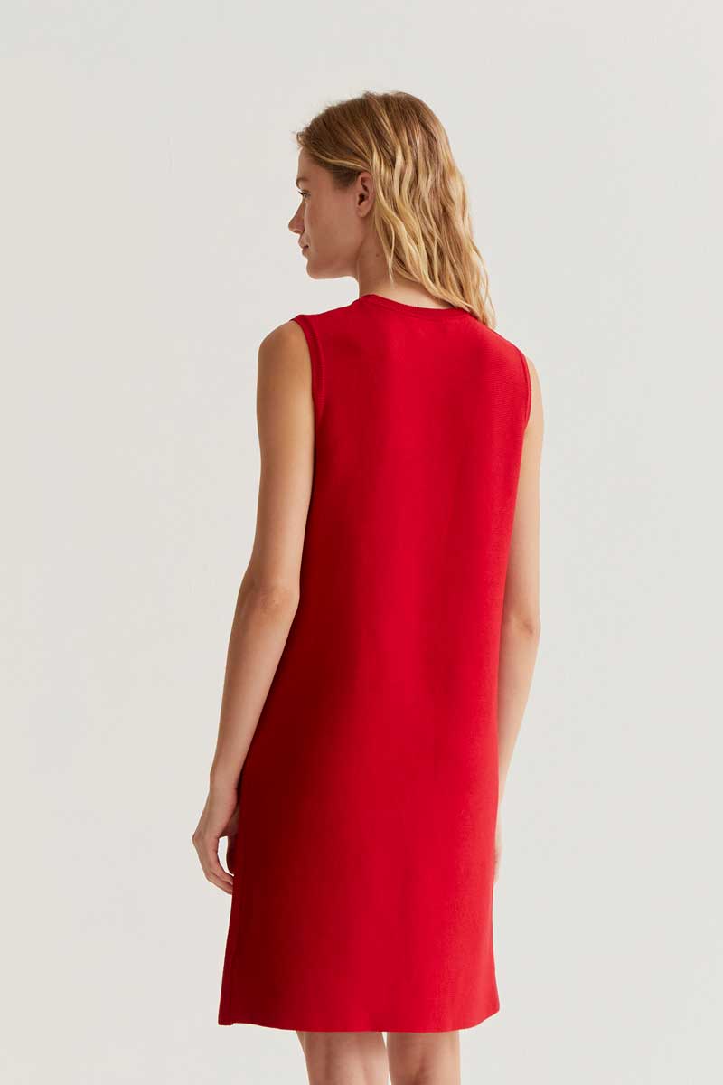 CF Short Red Fine Knit Dress