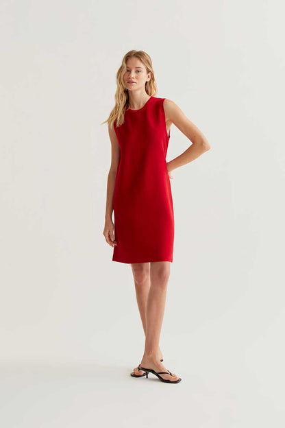 CF Short Red Fine Knit Dress