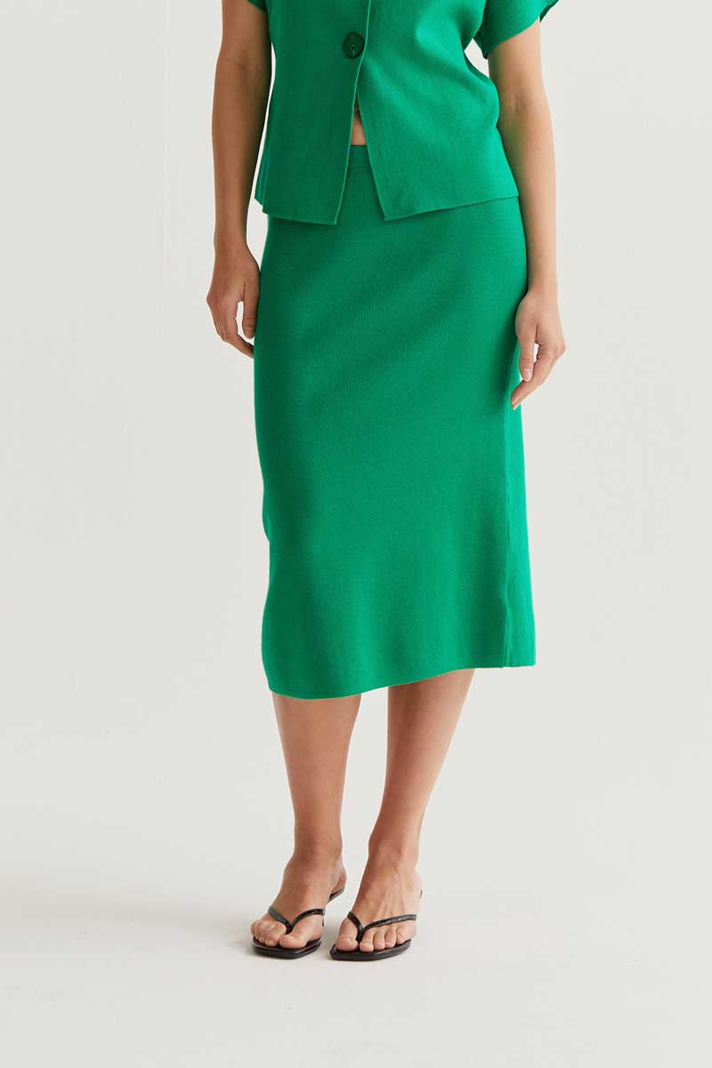 CF Green Knit Midi Skirt