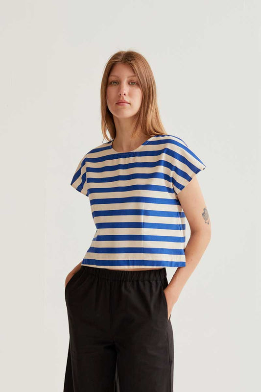 CF Blue Stripe Cropped Top