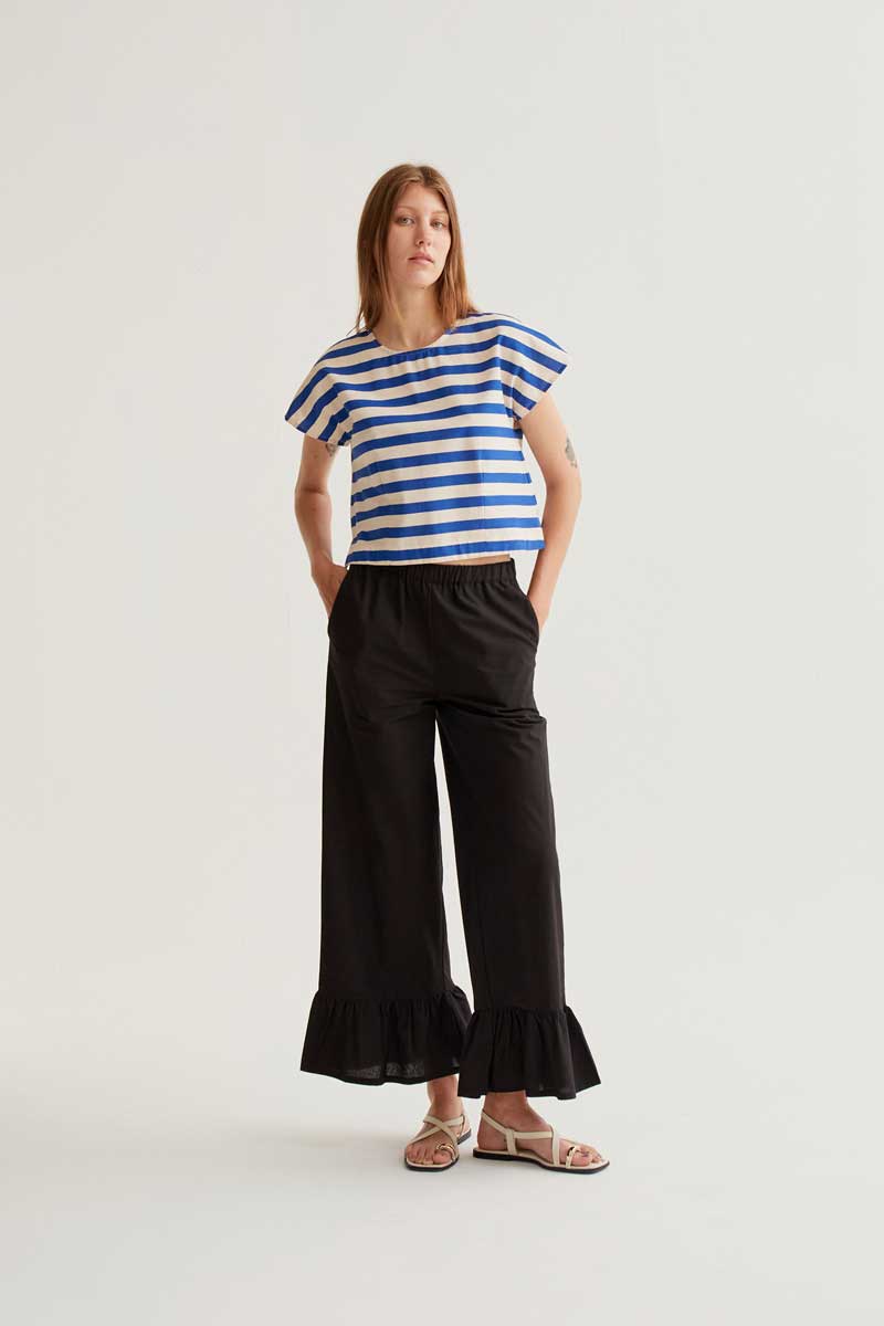 CF Blue Stripe Cropped Top
