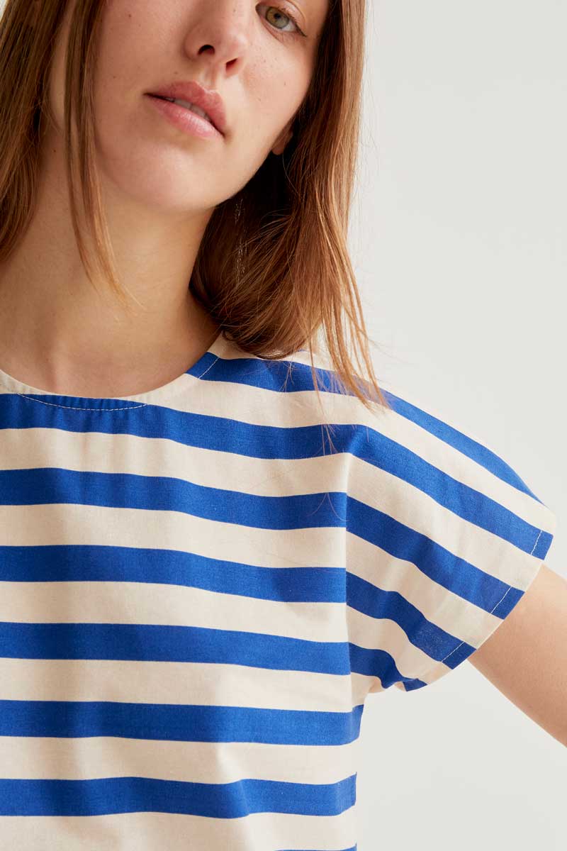 CF Blue Stripe Cropped Top