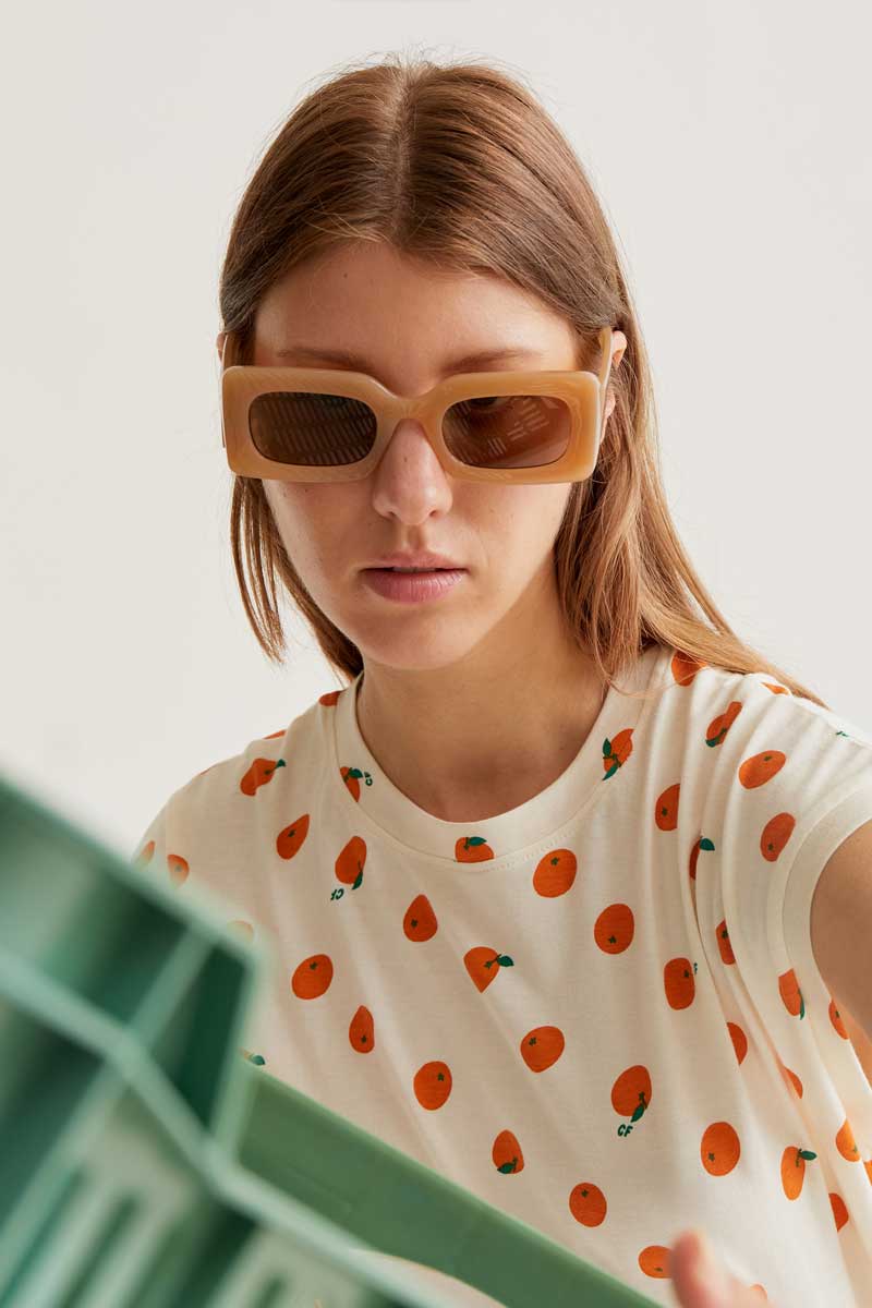 T-Shirt with Orange Print