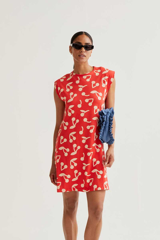 CF Red Sweater Dress with Cherries
