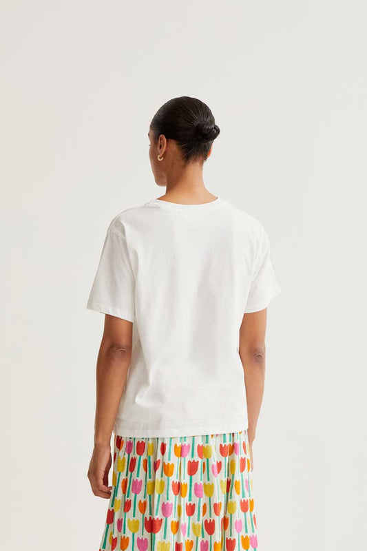 CF T-Shirt with Tulip Embroidery
