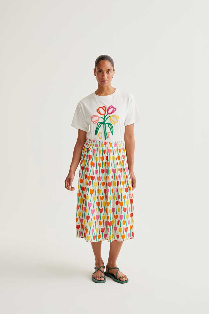 CF T-Shirt with Tulip Embroidery