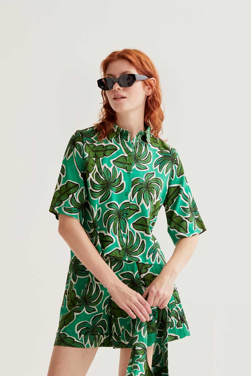 CF Shirt with Palm Tree Print