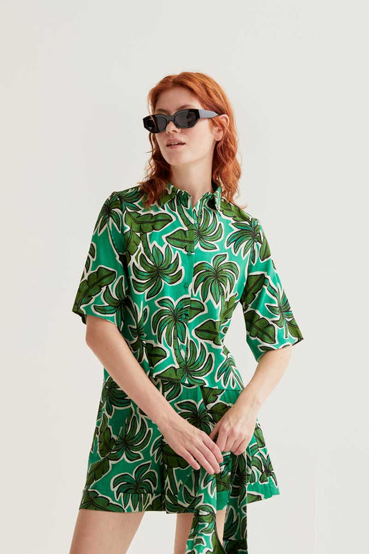CF Shirt with Palm Tree Print
