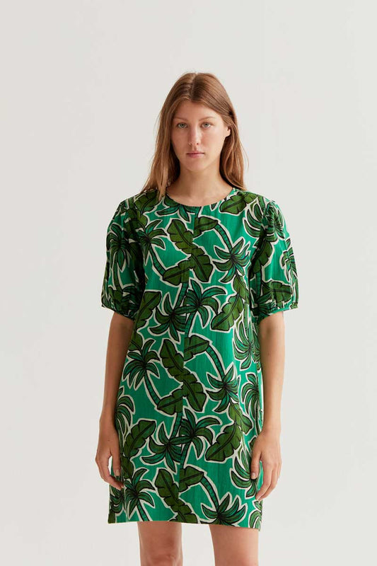 CF Short Dress with Palm Tree Print