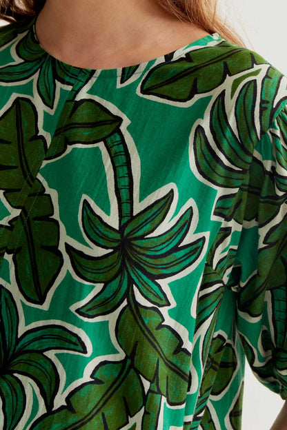 CF Short Dress with Palm Tree Print