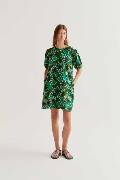 CF Short Dress with Palm Tree Print