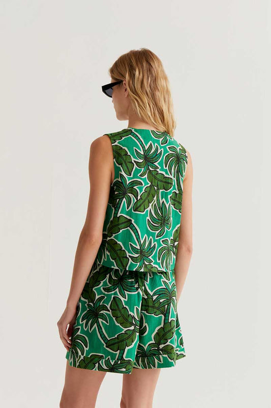 CF Vest with Palm Tree Print