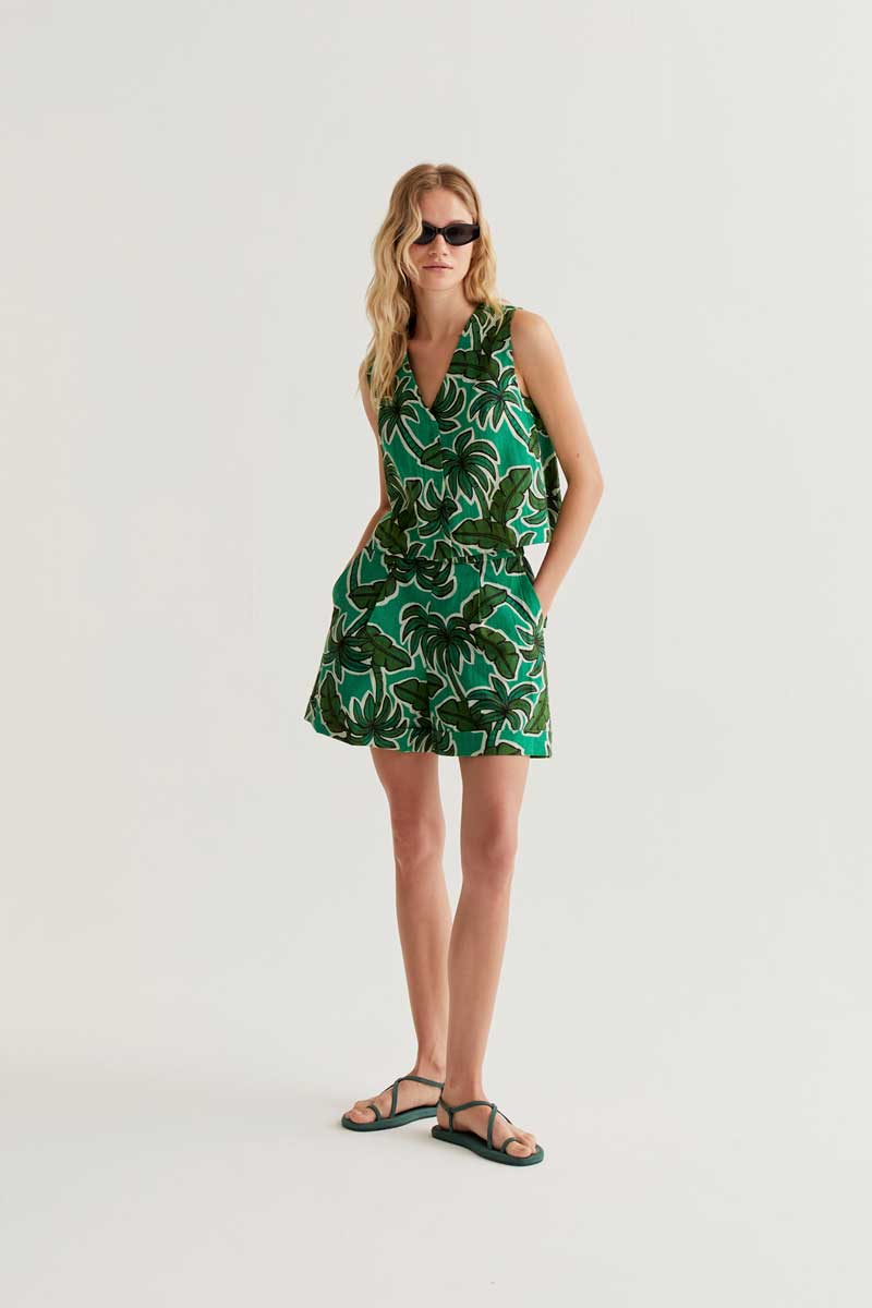 CF Vest with Palm Tree Print