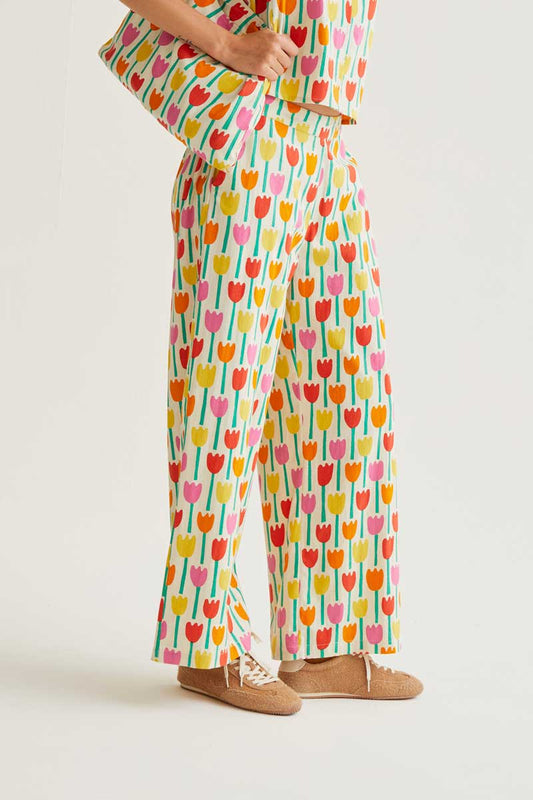 CF Trousers with Tulip Print