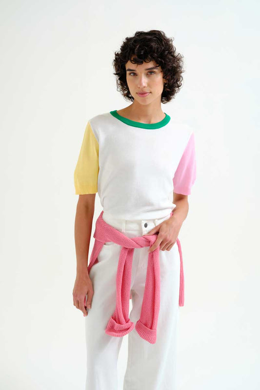 Knit Top with Multicolored Details