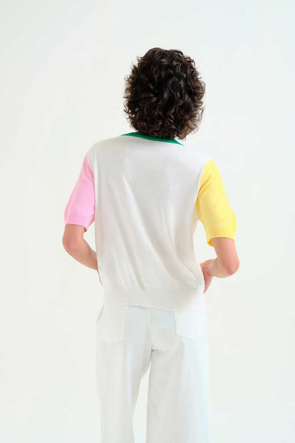 Knit Top with Multicolored Details
