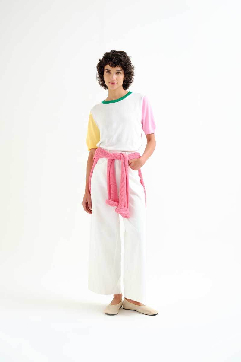Knit Top with Multicolored Details