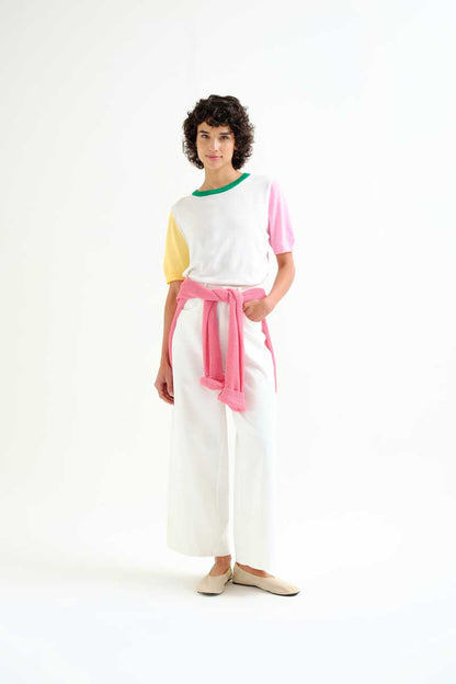 Knit Top with Multicolored Details