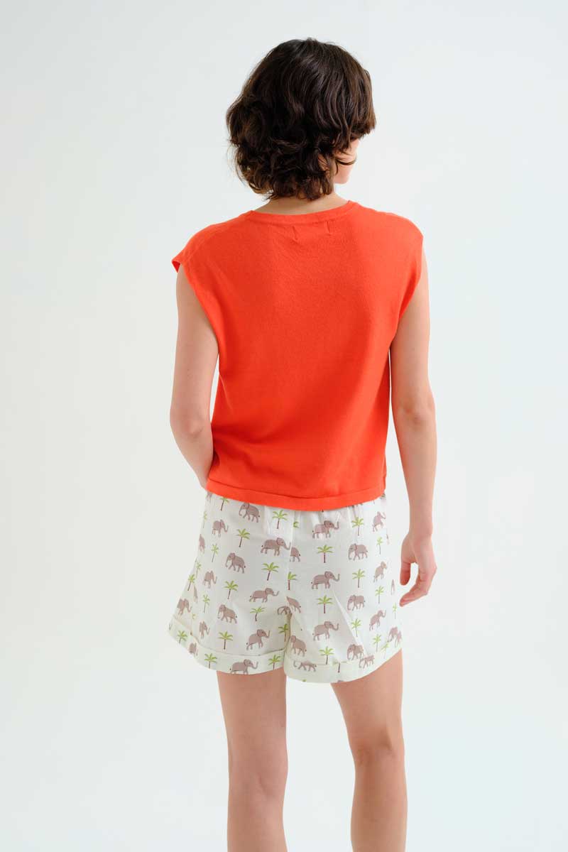 Soft Orange Knit Top