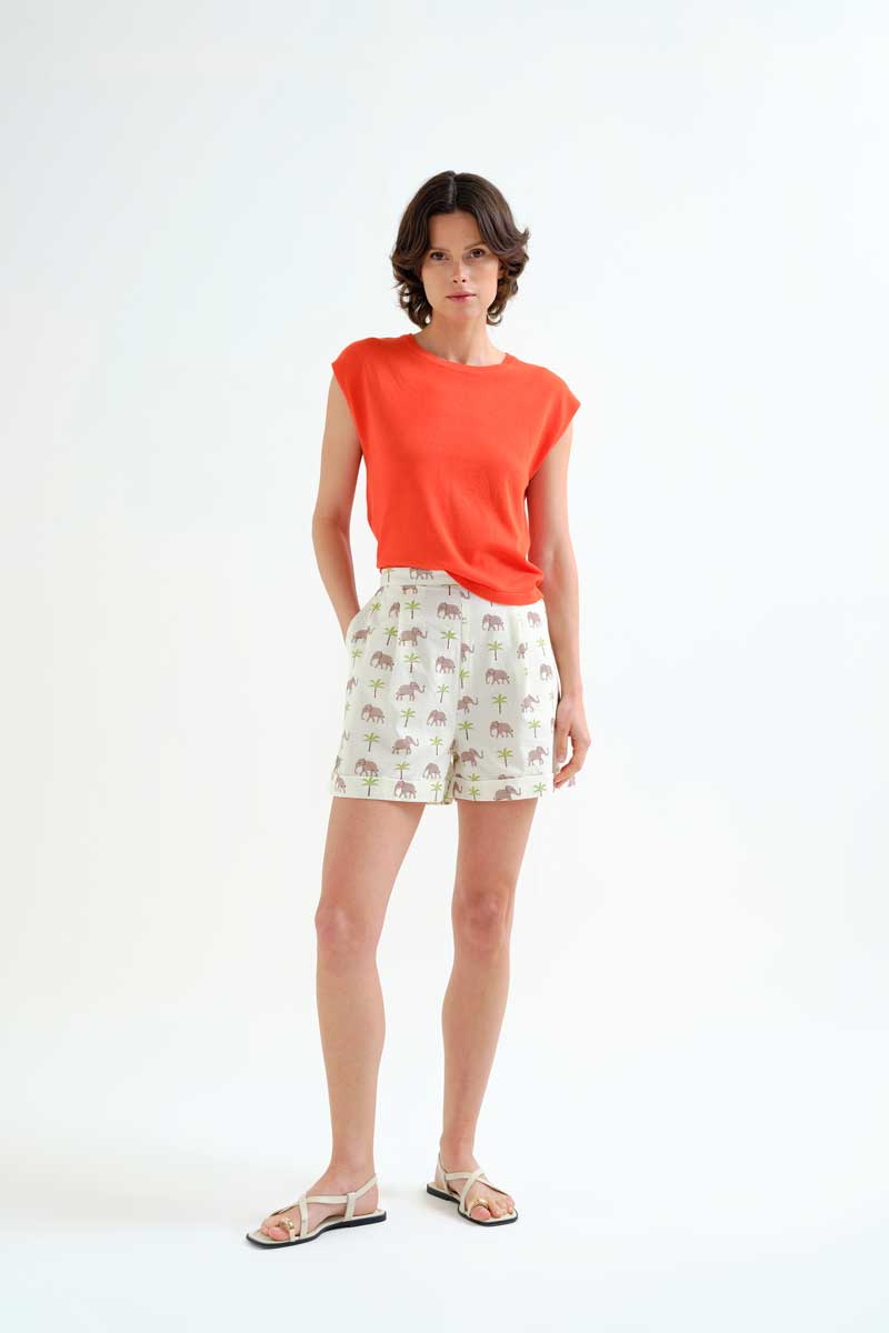 Soft Orange Knit Top