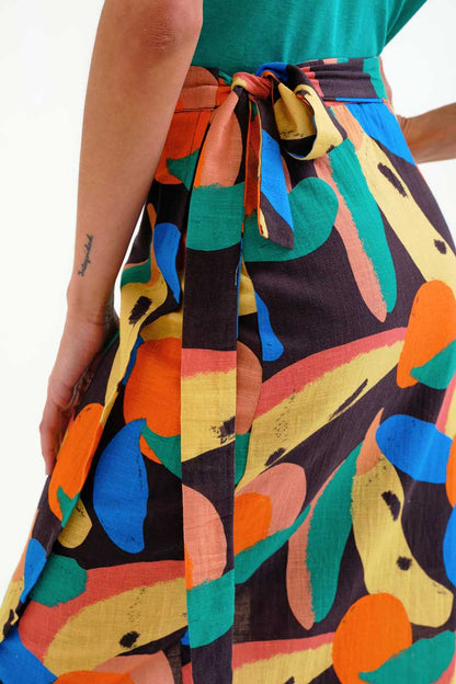 Midi Skirt with Tutti Frutti Big Print