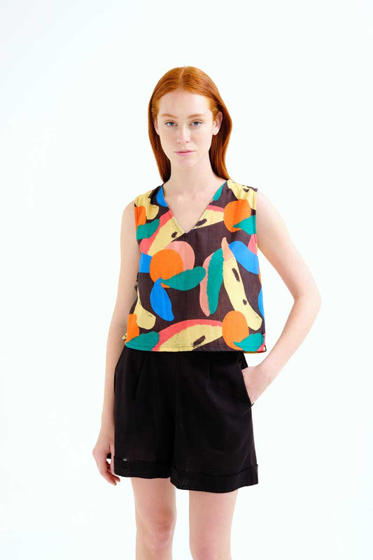 Top with Tutti Frutti Big Print